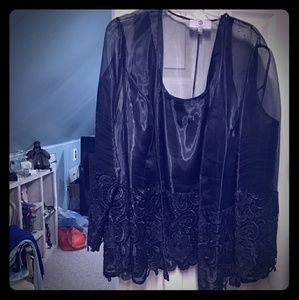 Black 2 piece evening top